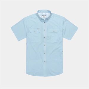 Men’s Large Baby Blue Poncho Button Up Shirt